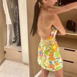 Milly Multicolor Floral Backless Dress